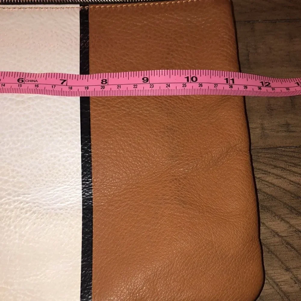 NWOT Armani Exchange leather clutch with Cotton interior credit card holder.